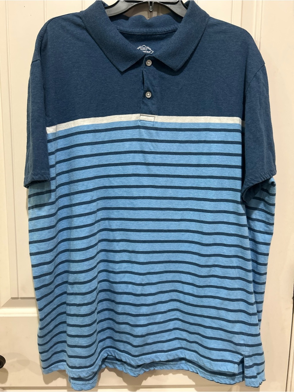 St. John's Bay Two-Tone Blue Striped Polo